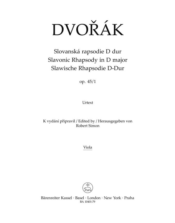 Slavonic Rhapsody in D maj op. 45/1